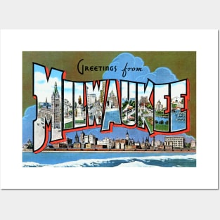 Greetings from Milwaukee, Wisconsin - Vintage Large Letter Postcard Posters and Art